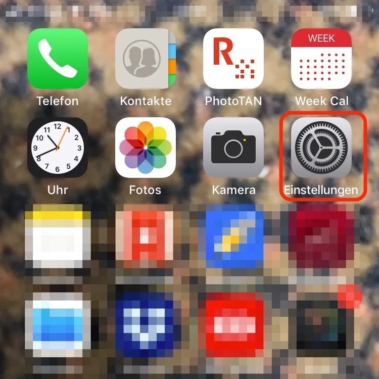 1. Öffne die App „Einstellungen“