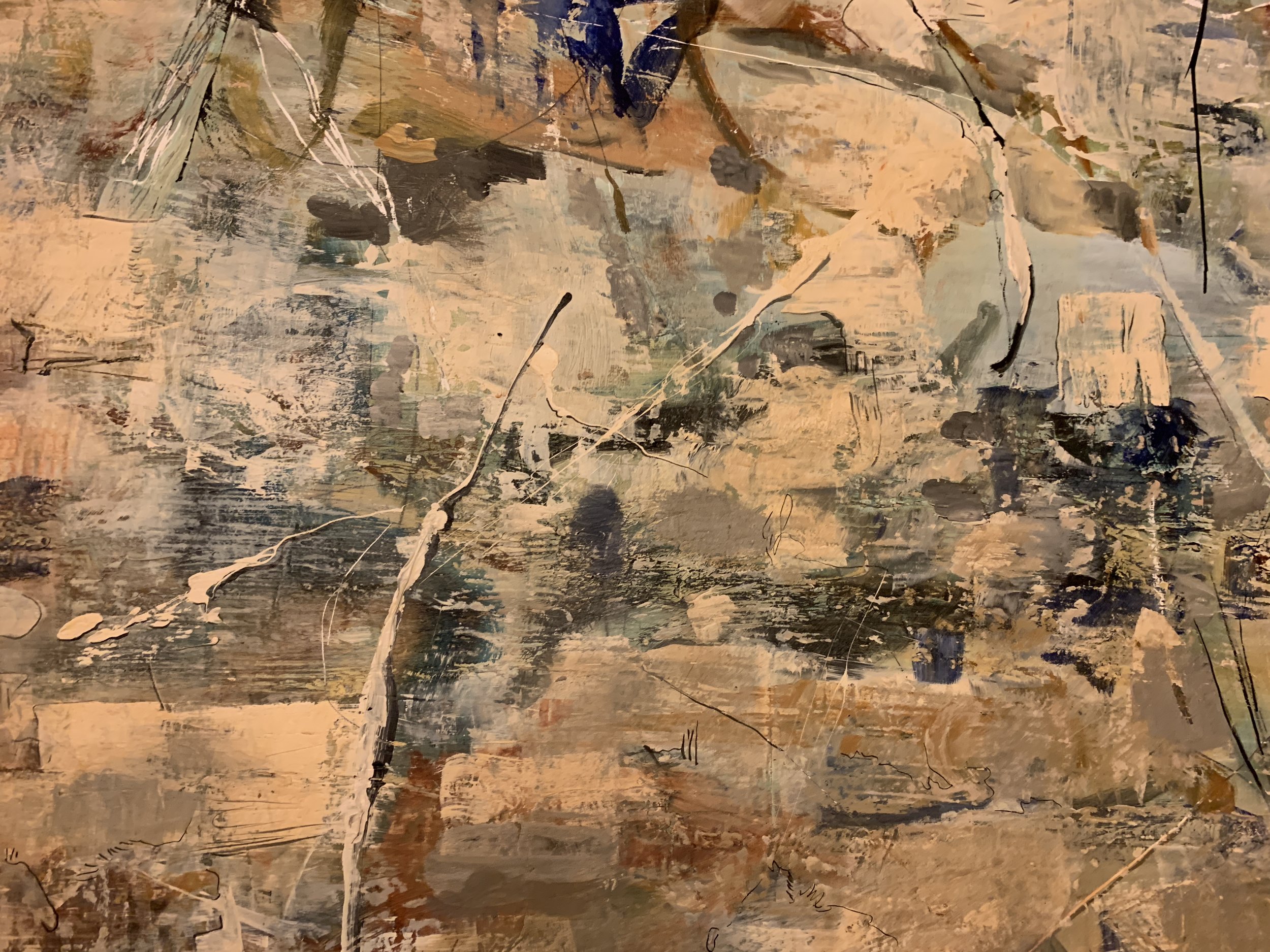Roots of the vineyard painted on walkway walls