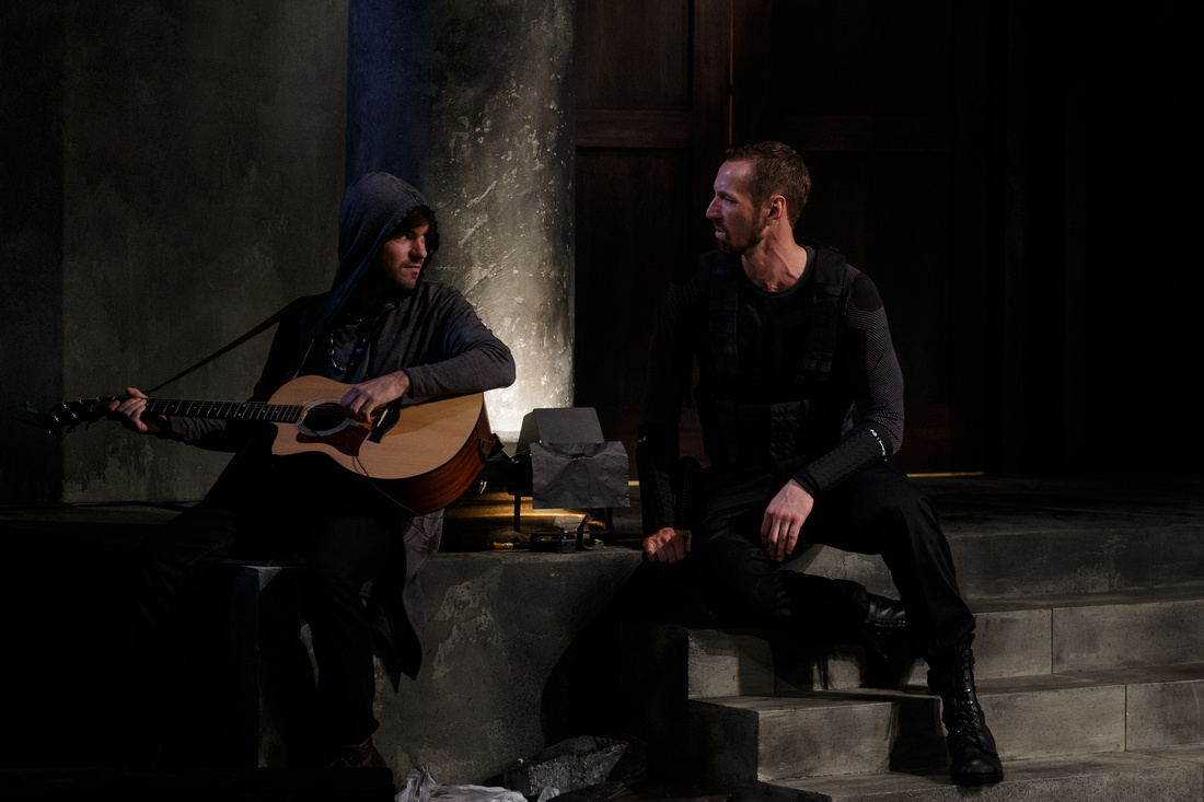 Tommy as the Musician with Walker Hare as the Guard
