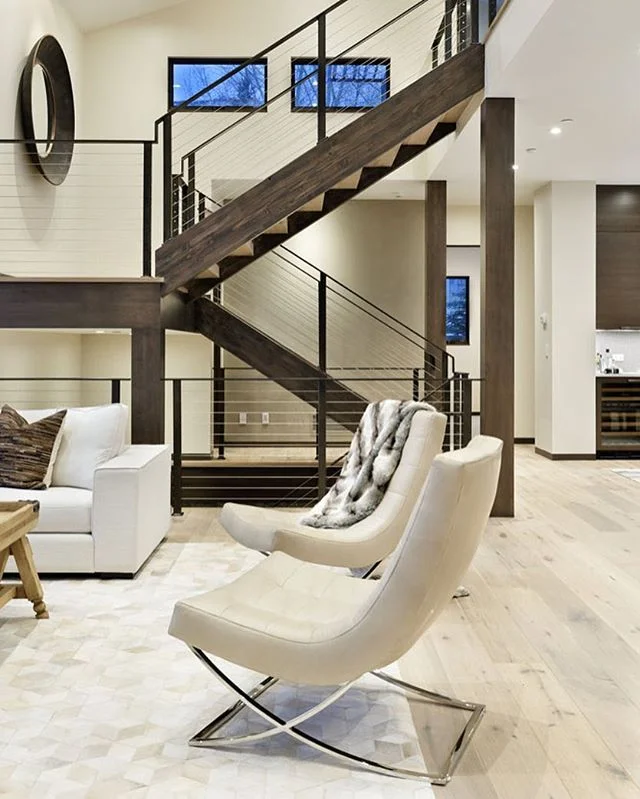 Cozy up with fuzzy textures and a muted neutral palette. Follow us @kadesignworks for more interior shots of this gorgeous Colorado home! 
#basalt #colorado #livingroom #home #house #architecture #design #architecturaldesign #interiors #interiordesig
