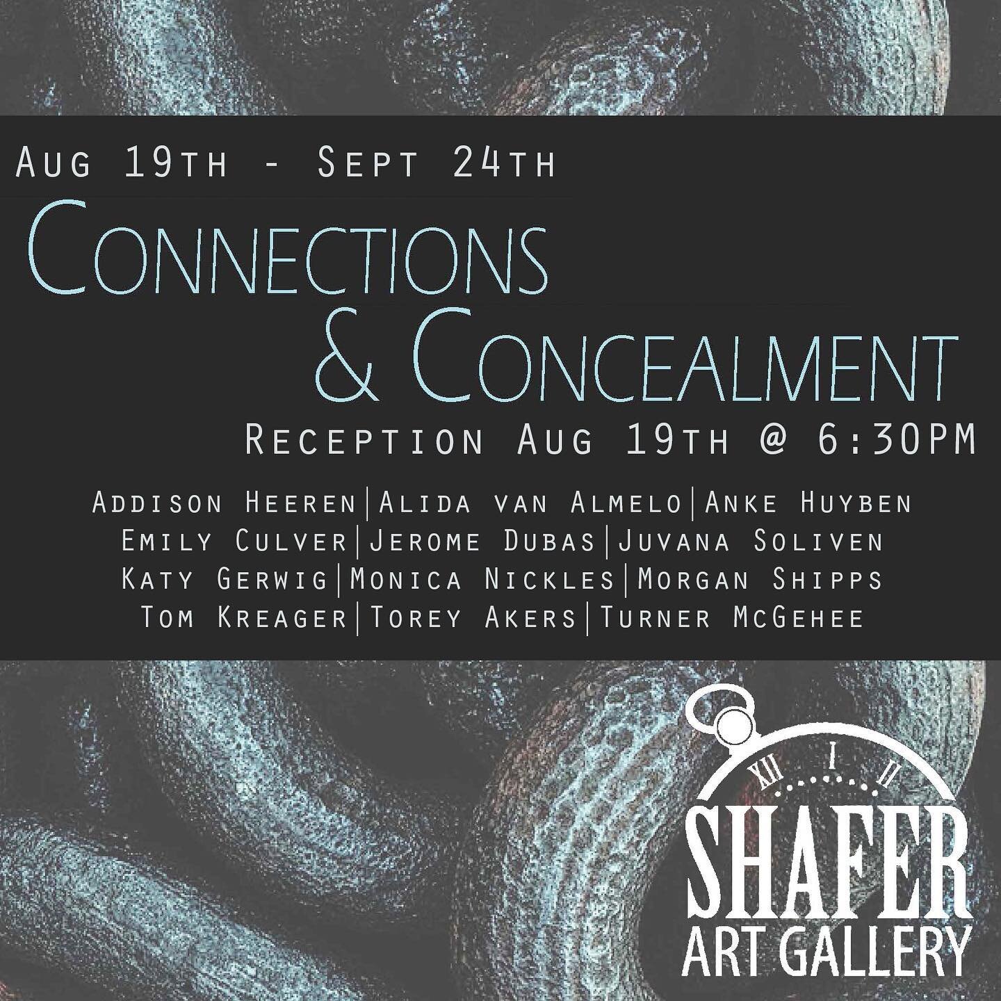 I&rsquo;m absolutely delighted to be a part of this show at the @shafergallery in Great Bend, KS! Thank you for including my work among these other stellar artists, @alyssa_rose_bliven 

#connectionsandconcealment #shaferartgallery #contemporaryart #