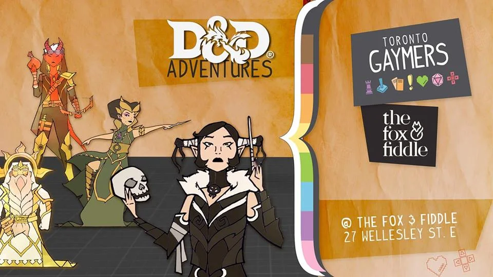 βWelcome new and returning warriors! Draw your weapons, ready your spells, and claim your legacy by joining us on another D&D adventure with our fantastic Gaymers Dungeon Masters! We have some one-shot campaigns ready for you to play through (some have been recurring with returning champions!). This is a safer queer space for all our Gaymers who just love D&D, and the joy of sharing it with friends! π If you so choose to partake in a quest for the night there, it's $5 (or Pay-What-You-Can!) βοΈ NO experience of previous adventures needed! We also have handbooks that you can borrow for the night, and our Quest-Givers/Dungeon Masters are lovely and patient to walk you through the process! π Our Dungeon Masters may make a short post about their campaign here this week, and you may comment under to reserve a spot if you wish! You may also come to observe the games quietly! π² Questions? Concerns? Feel free to e-mail Toronto Gaymers (group) , or your hosts Jackie Chan (jackie@torontogaymers.ca) or David Kalbun (david@torontogaymers.ca) π" β