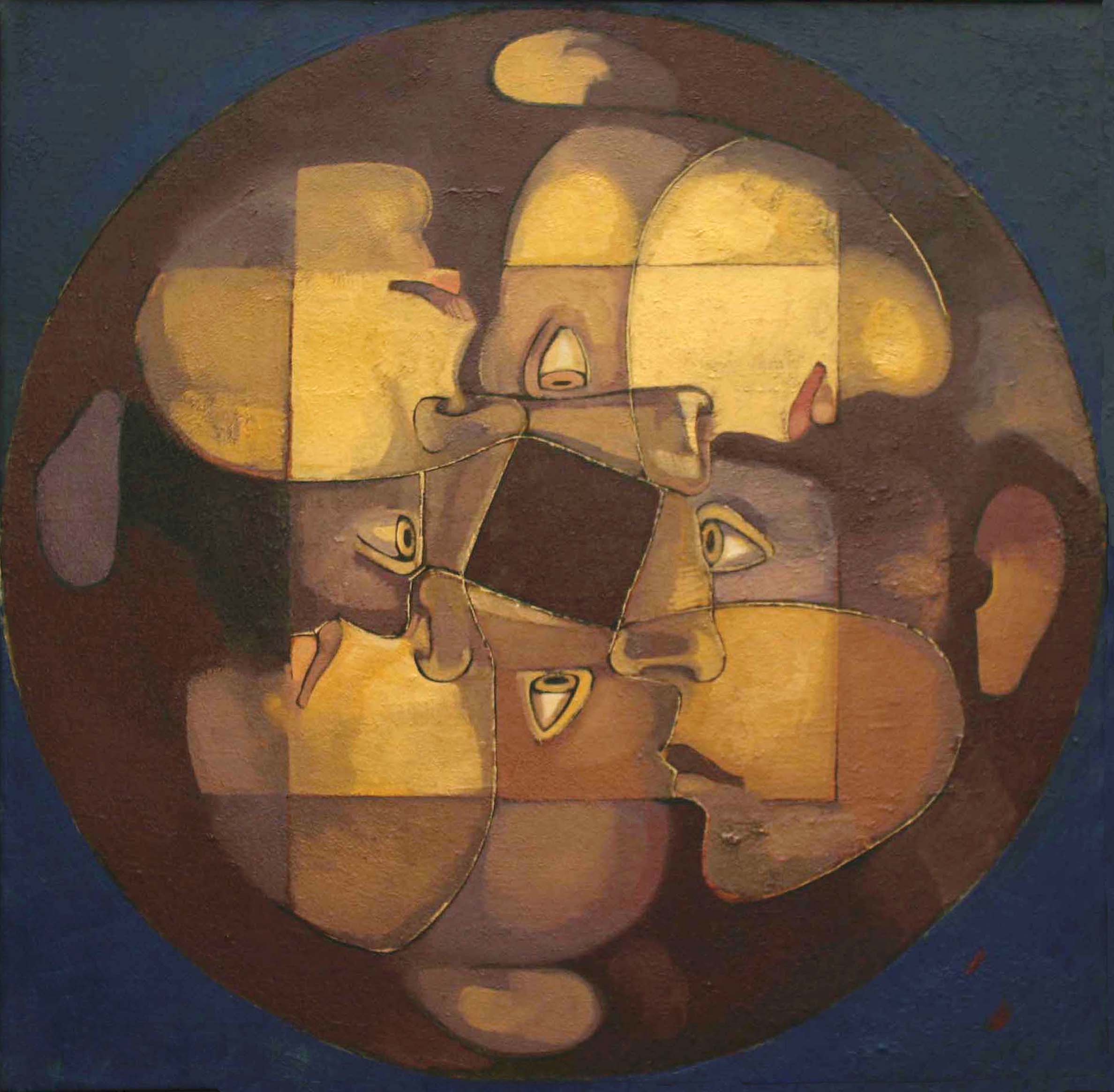 Latidos concéntricos/Concentric beats, óleo/tela, oil/canvas, Guillermo Ceniceros permanent collection 120cm x 120 cm 2003