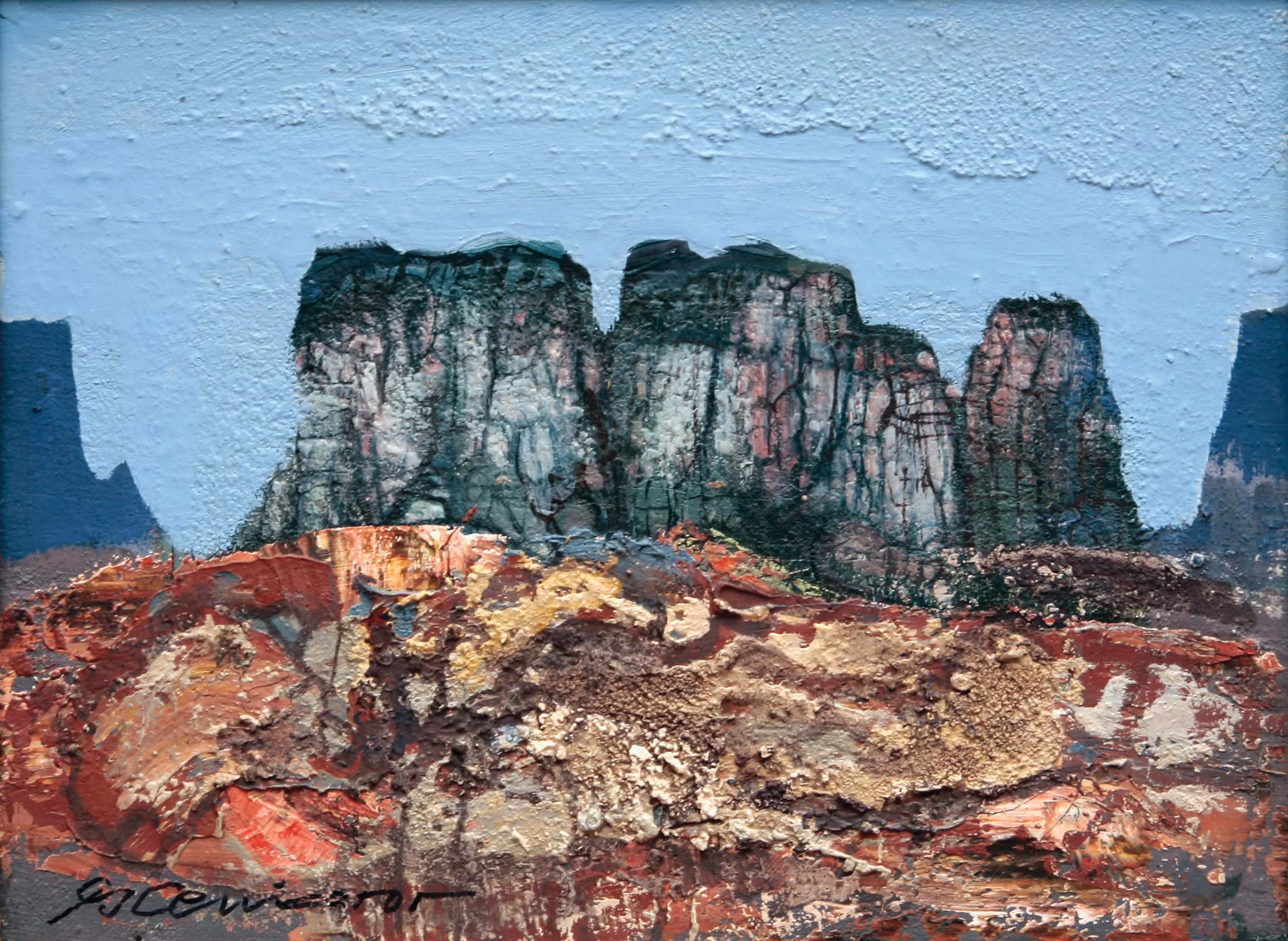 Meteoras/Meteoras, óleo/tela, oil/canvas, private collection, 30 x 40 cm, 2007