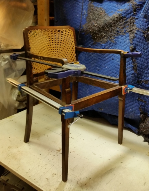 During normal wear and tear the glue in an old chair can often dry out and the chair can become wobbly. We carefully inspect each chair to determine if it requires a re-glue. This is to ensure that you have a safe, "like new" chair when we are finished with it. 