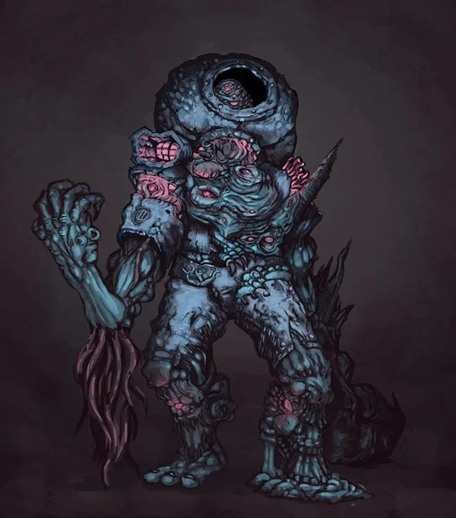 Here&rsquo;s a a piece I&rsquo;m stoked on. The Dive Monster! Prolly about 20 hrs give or take. All done in photoshop. 
#drawing 
#pencil
#pen 
#sketch
#draw
#illustration
#graphic
#graphicart
#monster
#monsters
#comic
#comics
#comicbook
#comicbookar