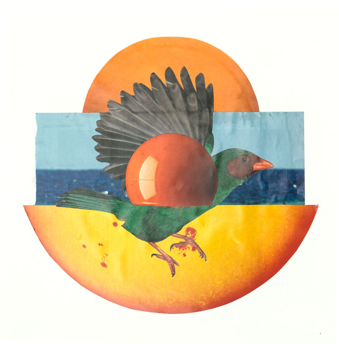  L'oiseau 21,6 x 23 cm Collage sur papier 2017 