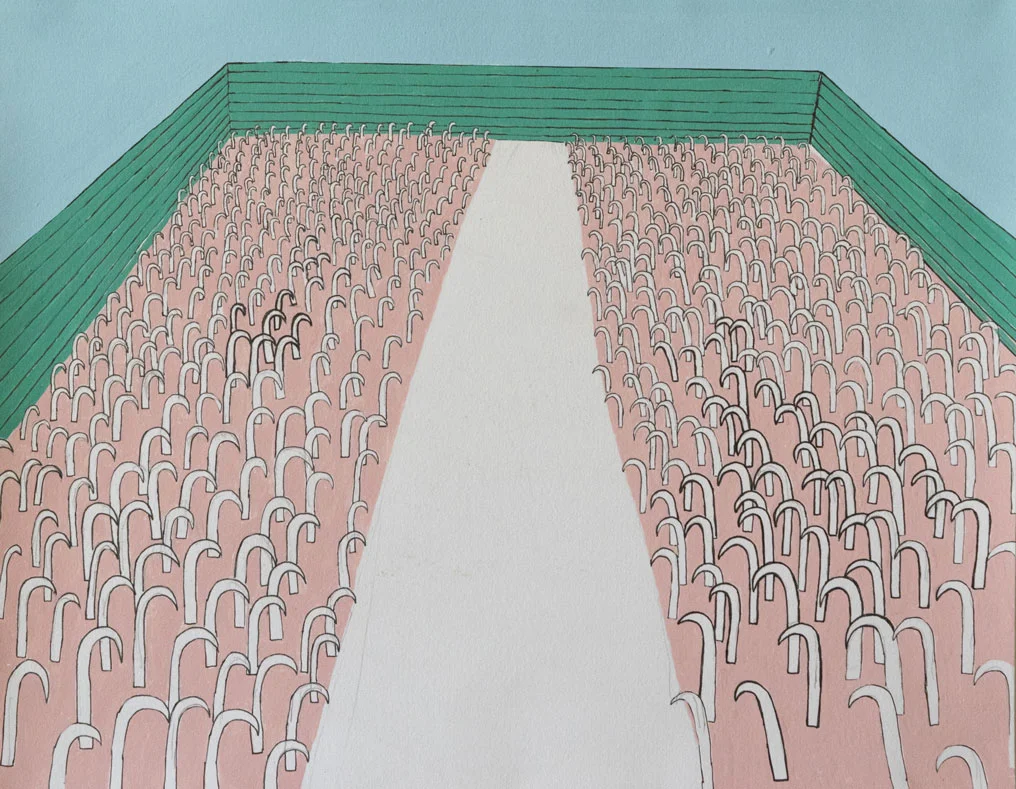 Zone frontières Aquarelle et gouache sur papier 2016