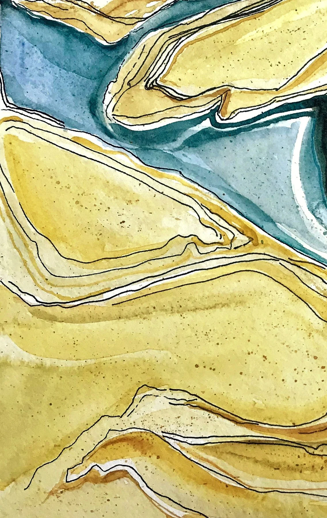 13.-Rock-Foundation,-A-Conversation-with-Eckhart-Tolle.-Watercolor,-hematite-pigment-and-pen-on-paper.-11x14.-Detail-I.jpg