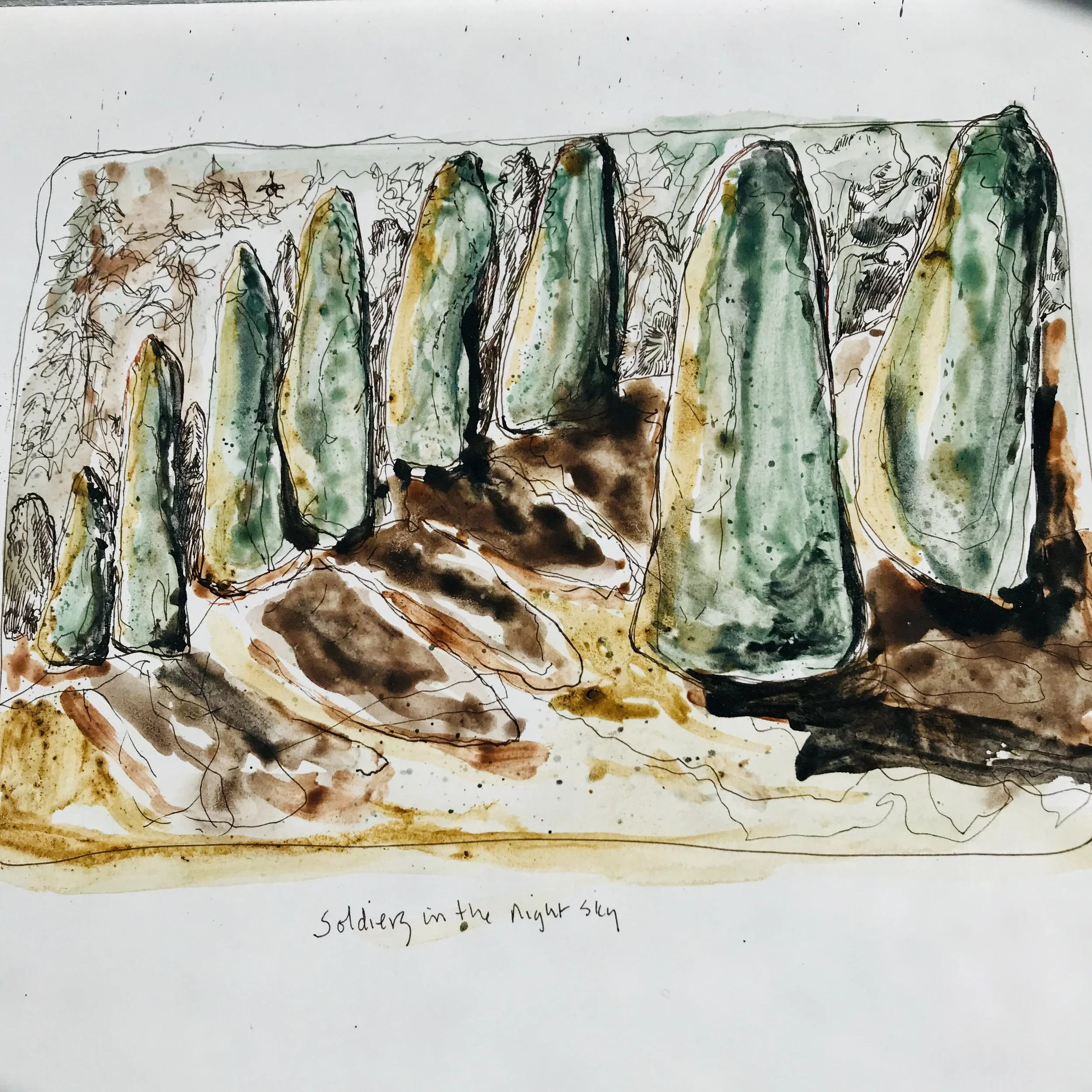 20. Soldiers in the Night Sky. Rochester, NY. Natural pigments on paper 11x14 (1).jpeg