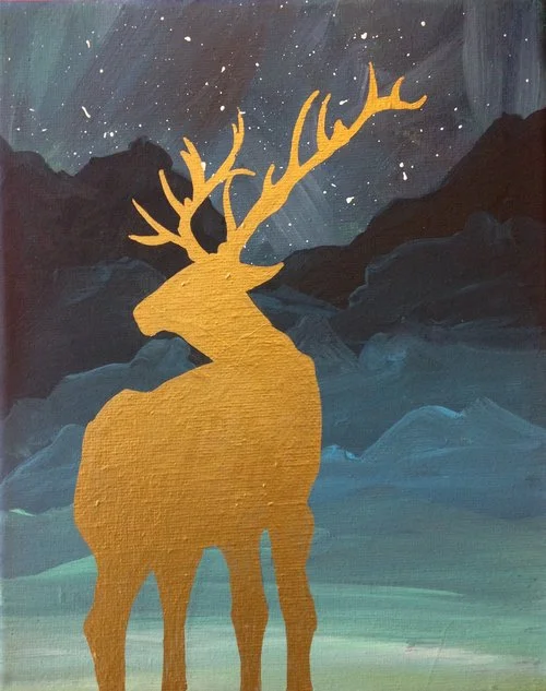 elk in gold