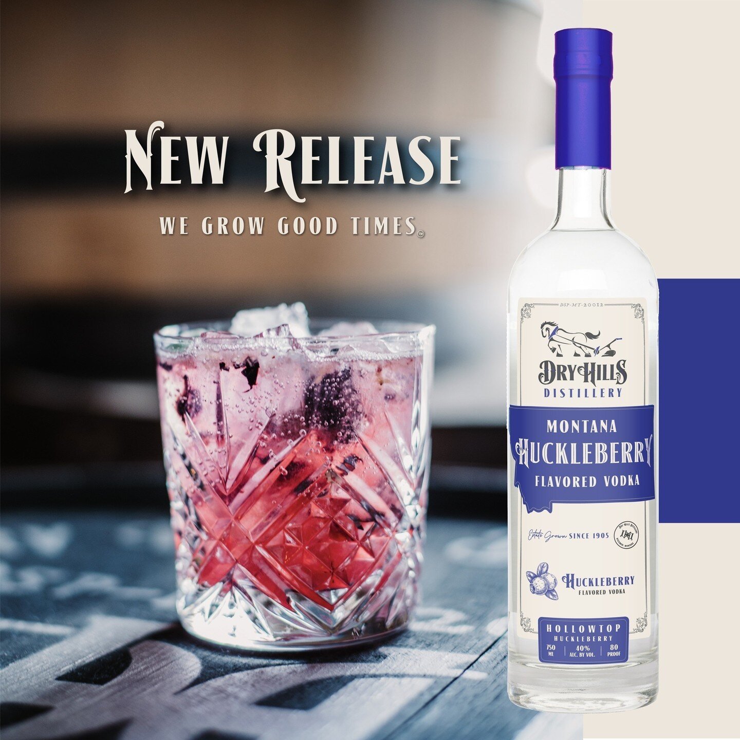 Dry Hills Distillery |  Label Design⁠
Montana Huckleberry Hollowtop Vodka was officially released over the weekend!⁠
⁠
If you're looking for a true Montana grown and distilled huckleberry vodka, then look no further. Montana Hollowtop Huckleberry Vod