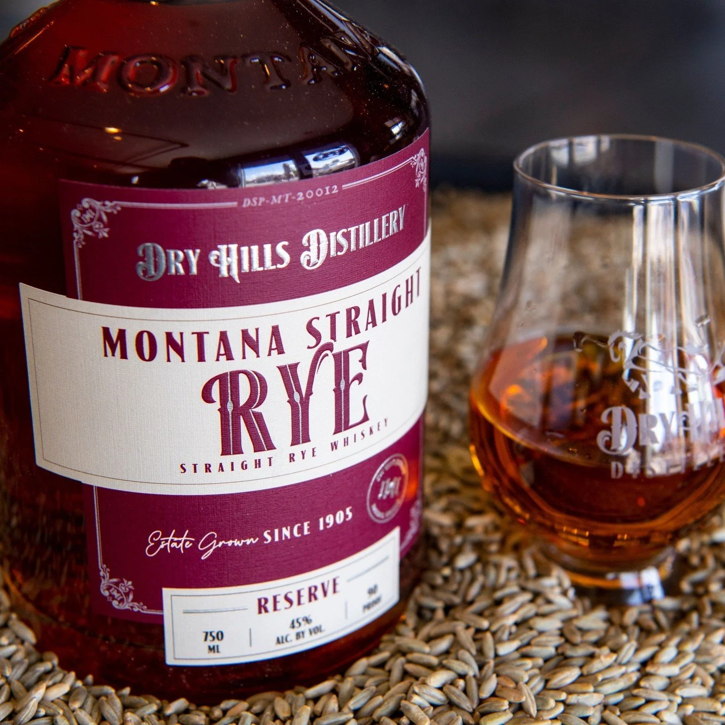 Label Design |  Dry Hills Distillery⁠
The newest release from @dryhillsdistillery is the Montana Straight Rye Whiskey! Using a vibrant burgundy and silver foil, this reserve was worth the wait!⁠
⁠
#labeldesign #packagingdesign #labeldesigner #packagi