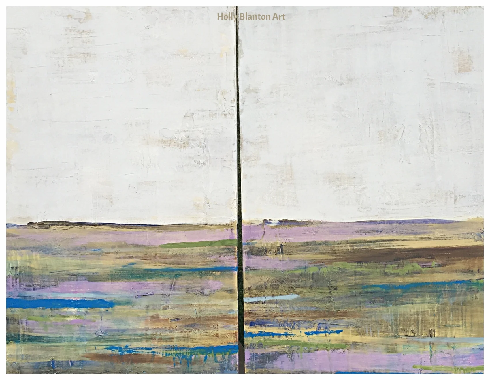 Waterway Diptych with Purple