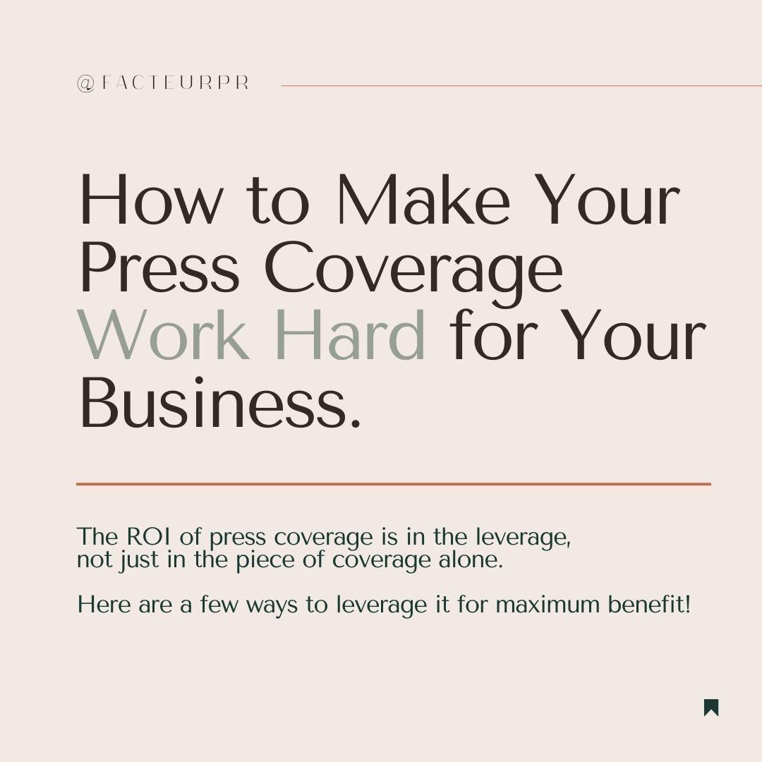 Here are eight ways to make your press coverage work for you and your business! ⁠
⁠
Remember: press is *leverage* to use in the growth of your business... not a silver bullet. ⁠
⁠
Want to learn more? Comment &quot;growth&quot; and we'll send you a fr