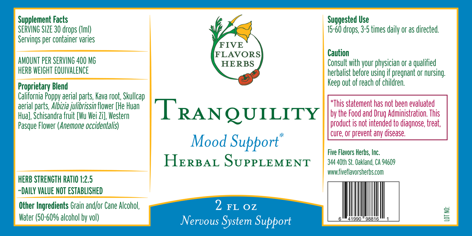 Tranquility Herbal Tincture — Online Herbal Store Five Flavors Herbs