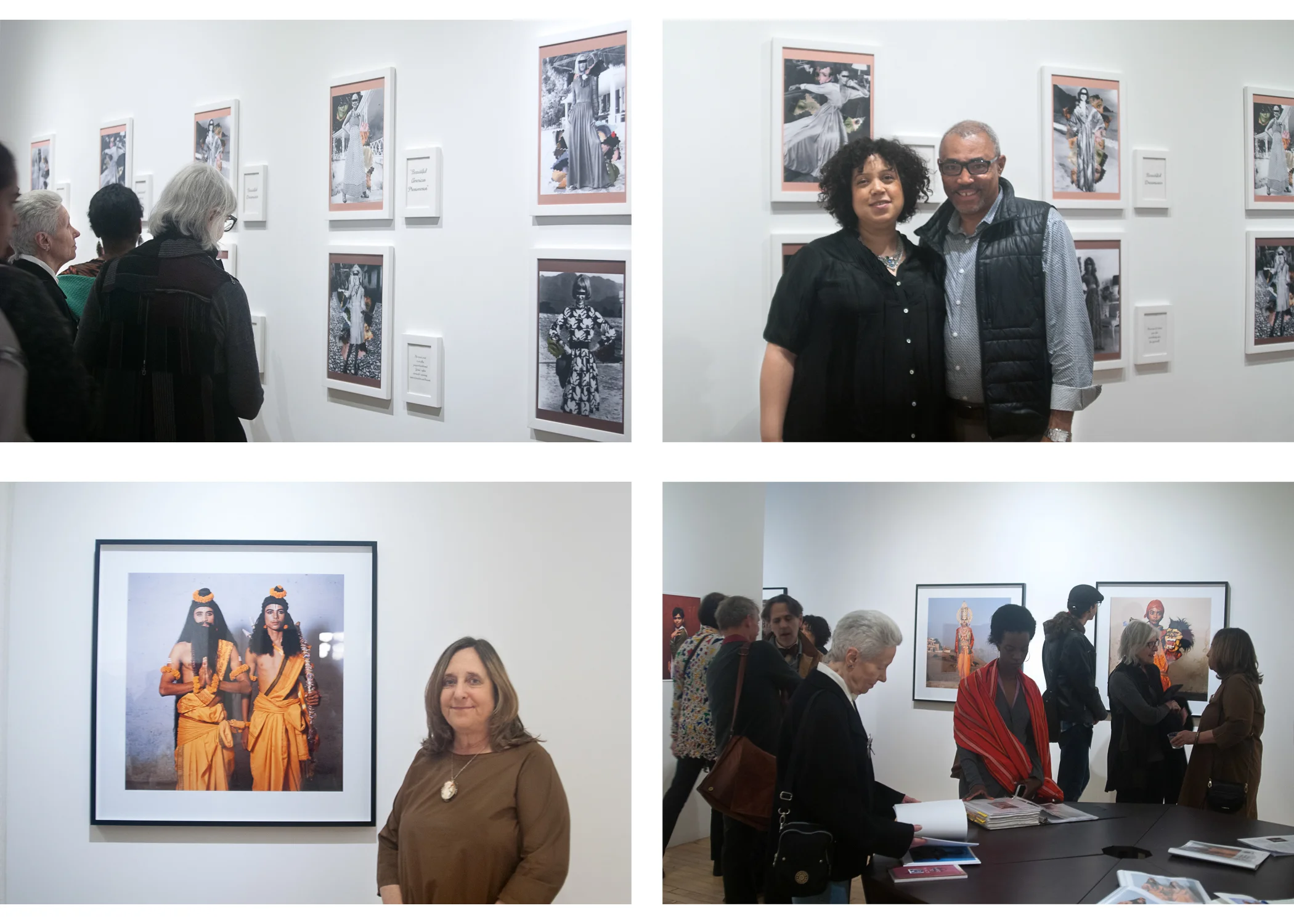 Image above: ©Sang Ha Park, Opening Night, Top right: Qiana Mestrich with her husband, Bottom left: Phyllis Galembo