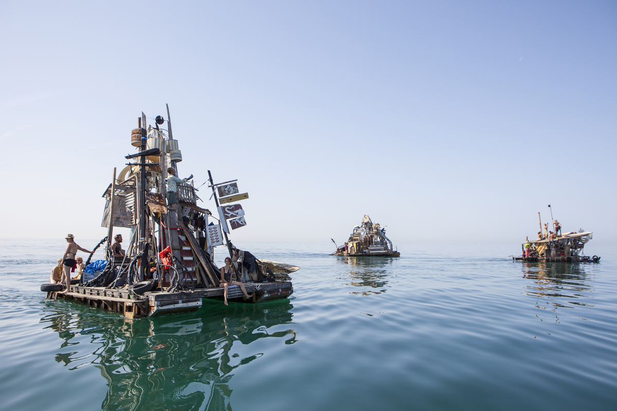 Image Above: Swoon (American, born 1977), Swimming Cities of Serenissima, 2009. Floating performance and installation. Photo: Tod Seelie