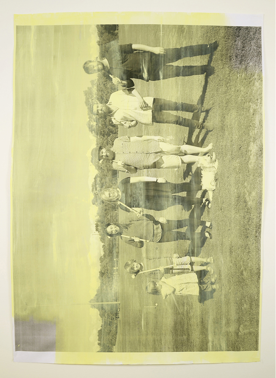 Image above: ©David Thomas, Getting Bigger, Getting Smaller (Yellow Light), 2015, Acrylic and photocopy on paper