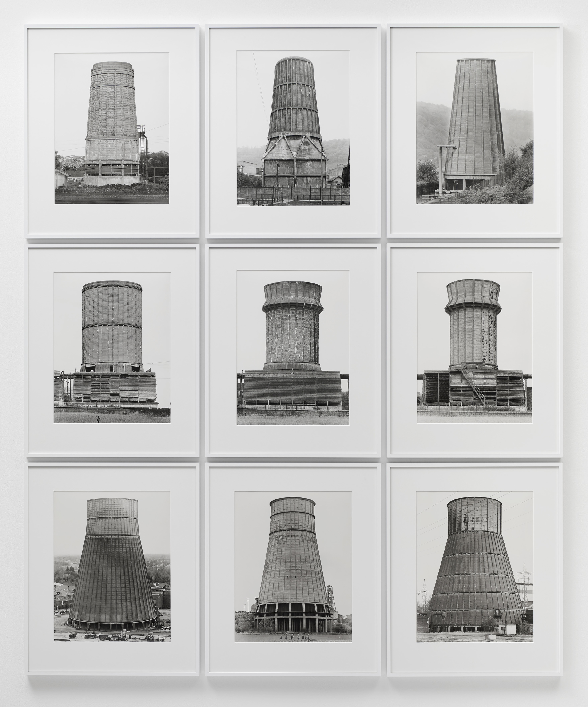 Image Above: Bernd and Hilla Becher, Cooling Towers . 1967-84
