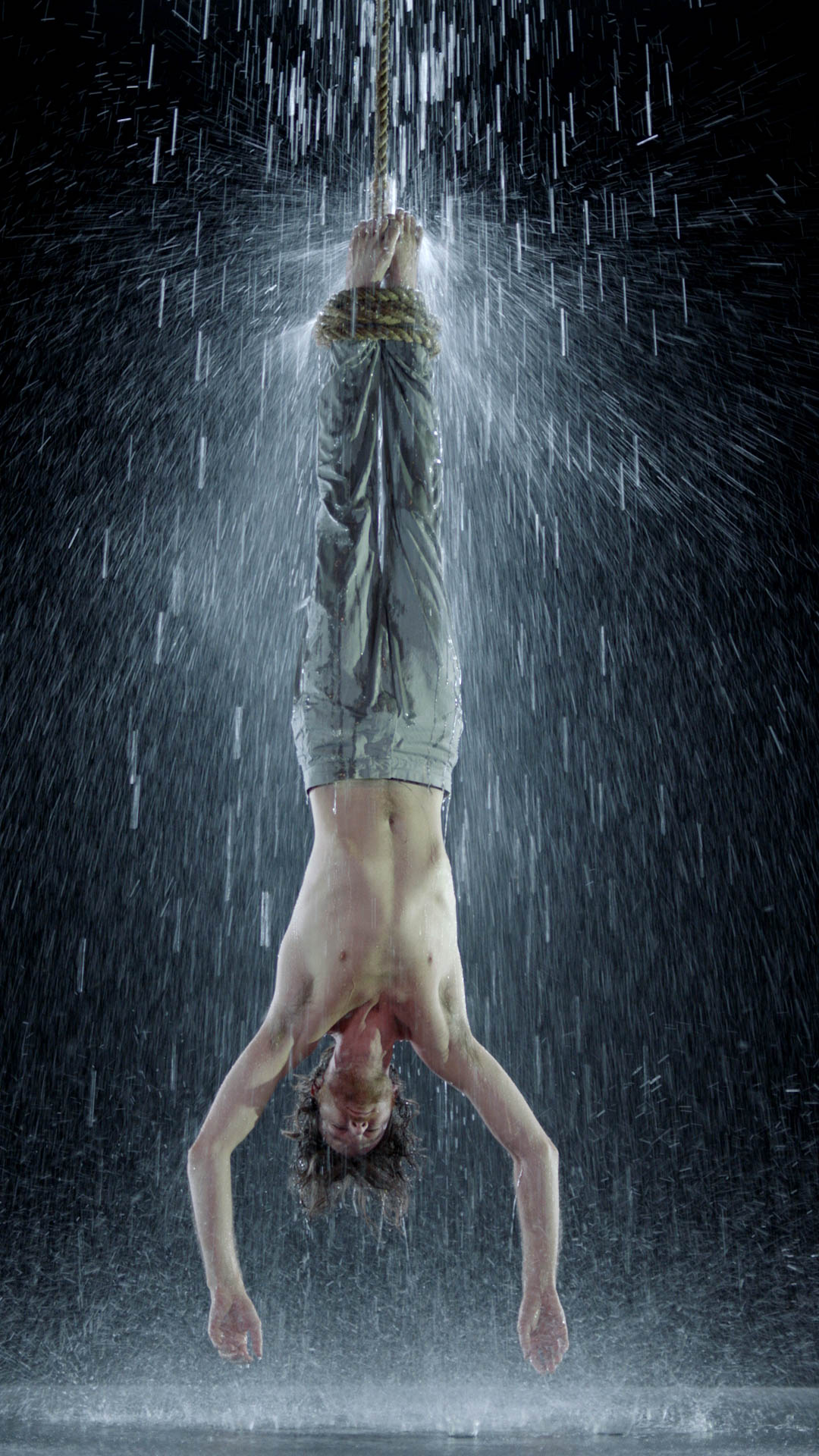 Image Above: ©Bill Viola. Water Martyr, 2014. Color High-Definition video on flat panel display, 42 3/8 x 24 1/2 x 2 5/8 in. (107.6 x 62.1 x 6.8 cm), 7:10 minutes, Executive producer: Kira Perov, Performer: John Hay
