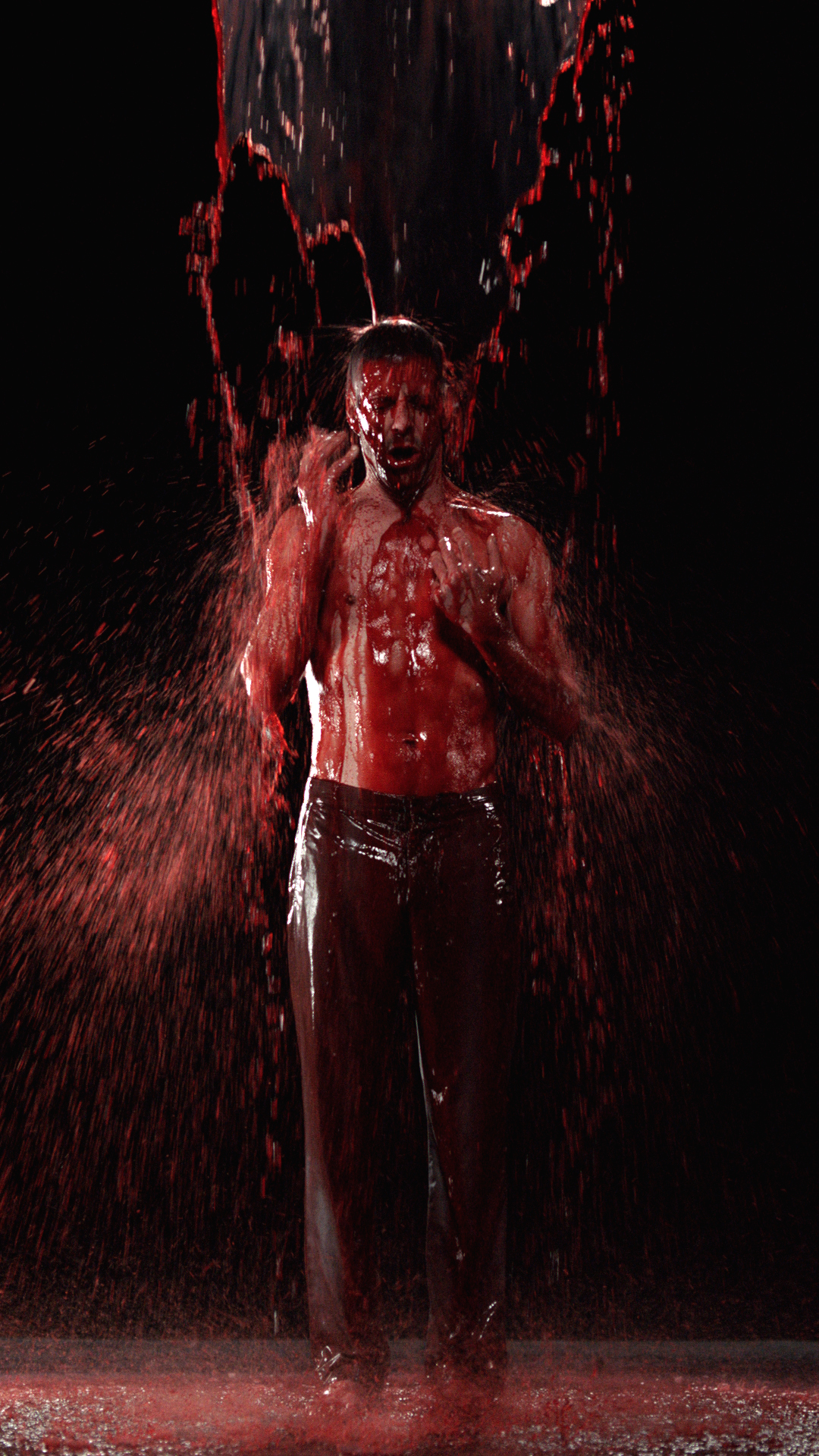 Image Above: ©Bill Viola. Inverted Birth, 2014, Video/sound installation, Color high-definition video projection on screen mounted vertically and anchored to floor in dark room; stereo sound with subwoofer (2.1), Projected image size: 16 ft 5 in. x 9 ft 3 in. (5 x 2.81 m), 8:22 minutes, Executive producer: Kira Perov, Performer: Norman Scott.