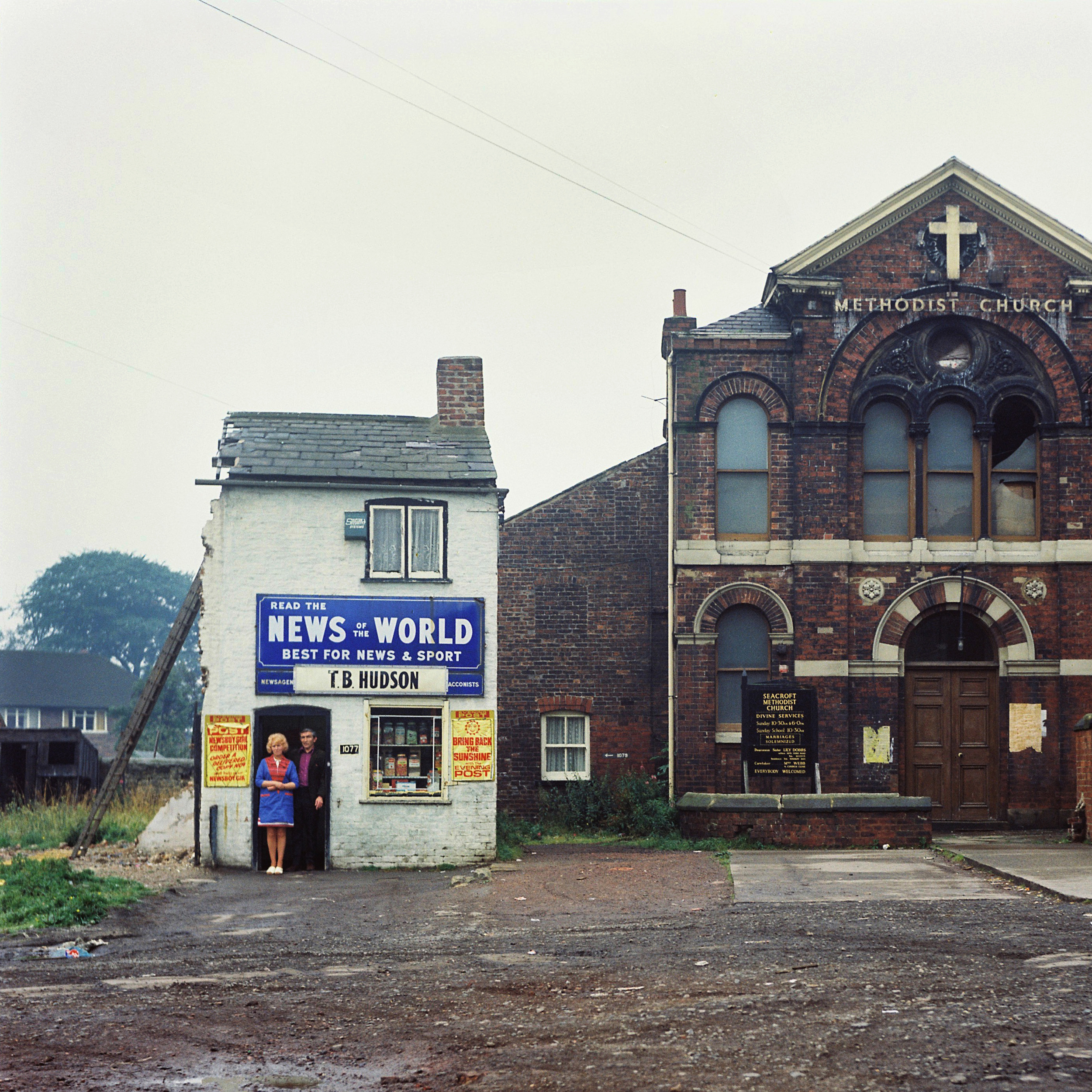 ©Peter Mitchell, Mr. & Mrs. Hudson. Wedsneday 14 August 74. 11 a.m. Seacroft Green, Leeds. 