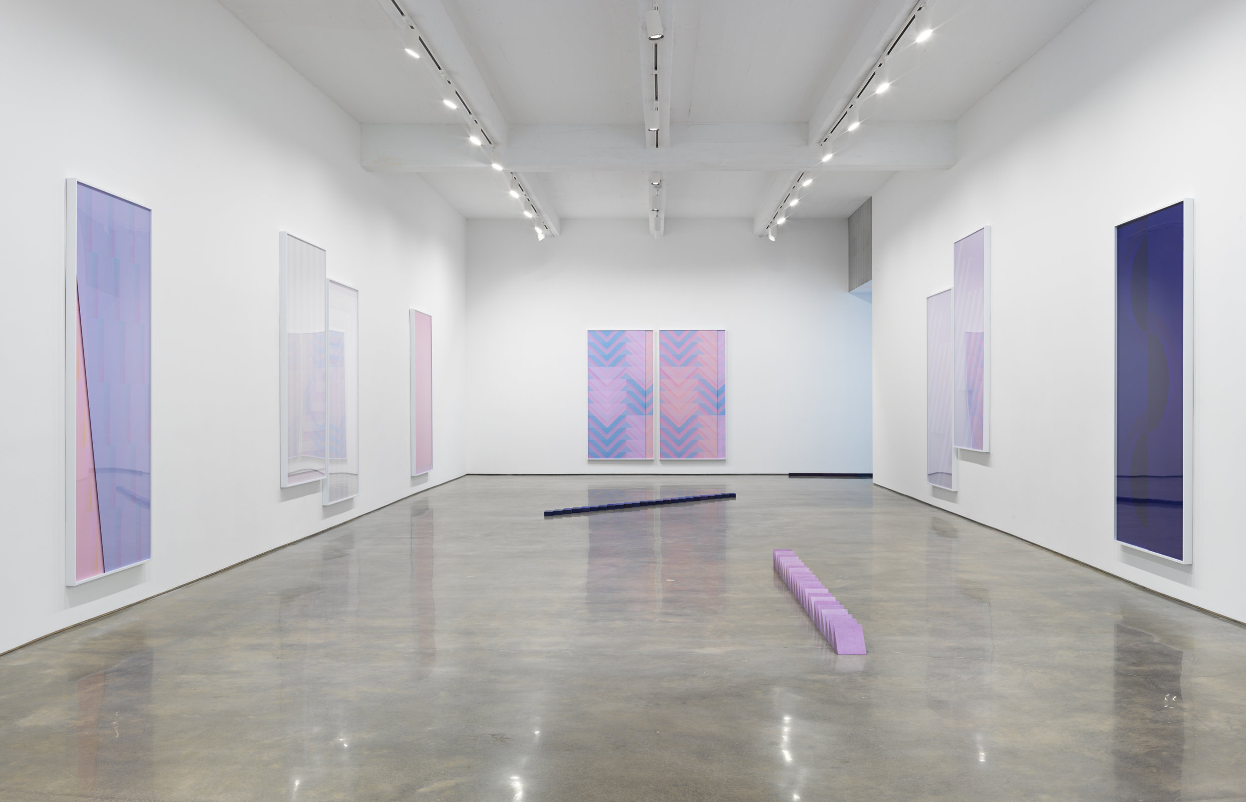 Sara VanDerBeek, "Pieced Quilts, Wrapped Forms." Installation view, 2016. Metro Pictures, New York. Photo: Genevieve Hanson Courtesy of the artist and Metro Pictures, New York