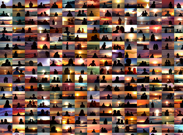 Penelope Umbrico, “Sunset Portraits from Sunset Pictures on Flicker”, 2010-ongoing, Site-specific, Courtesy of Center for Photography at Woodstock