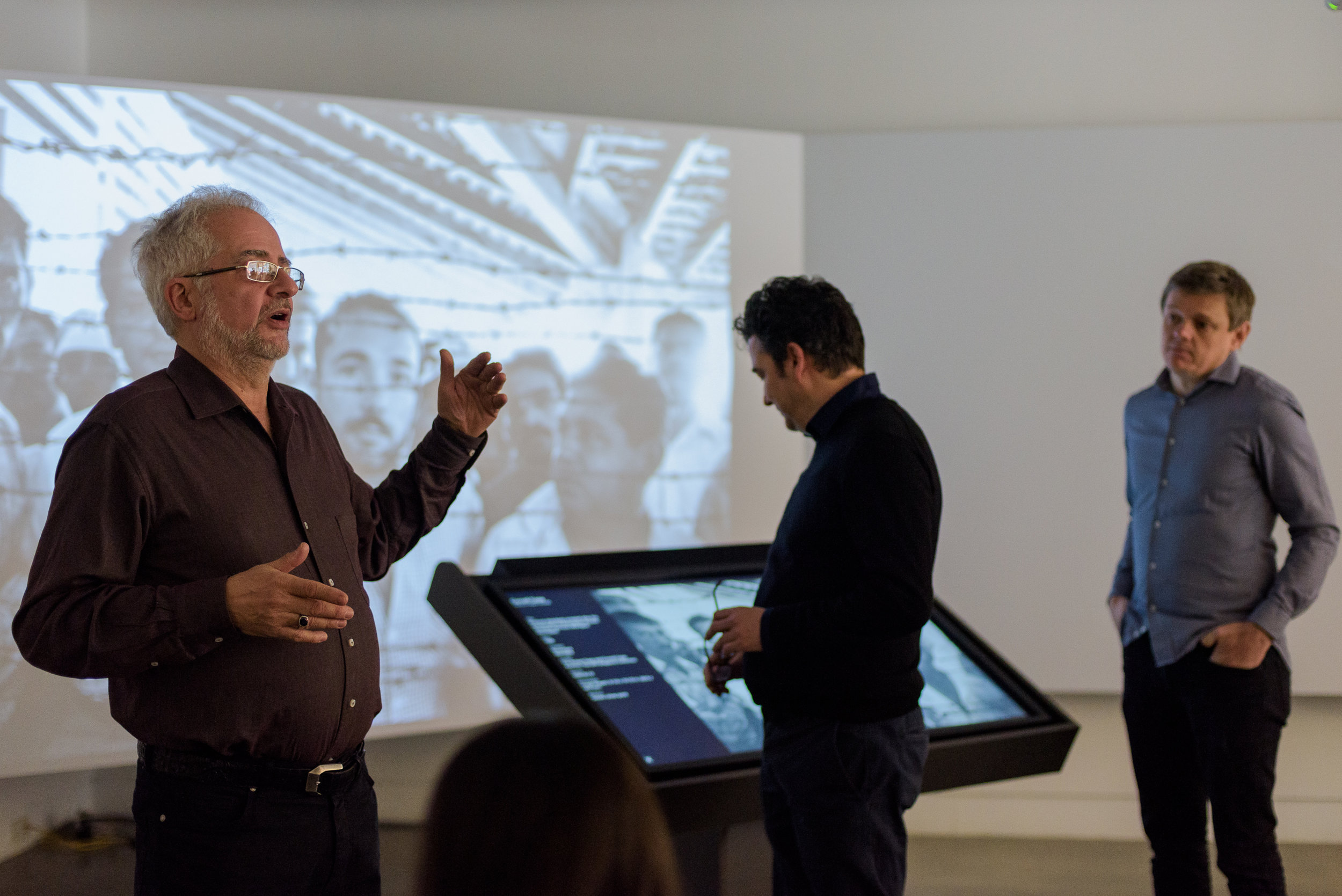 Documentary Arts Founder, Alan Govenar (left), and his team (right)