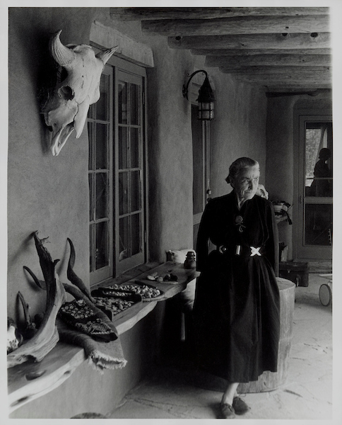 Todd Webb (American, 1905-2000). Georgia O'Keeffe on Ghost Ranch Portal, New Mexico , circa 1960s. Gelatin silver print, 10 x 8 in. (25.4 x 20.3 cm). Georgia O'Keeffe Museum, Santa Fe, N.M.; Gift of The Georgia O'Keeffe Foundation, 2006.06.1046. © Estate of Todd Webb, Portland, ME