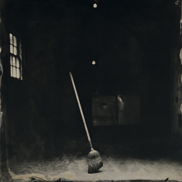 Frank Hamrick (Ruston, LA) Standing Broom , 2016, from the series Harder than Writing a Good Haiku , tintype, 7.5 x 7.5 inches, courtesy of the artist