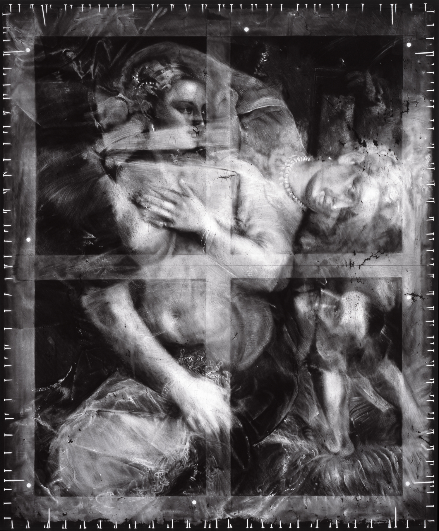 Untitled (X-Ray of Venus with a Mirror, 1555, After Titian), 2016 - 2017 charcoal on mounted paper 