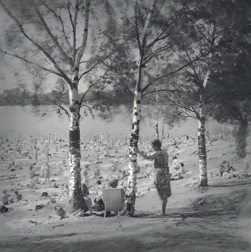 Alexey Titarenko. Birch Trees, Lake near Ozerki Metro Station, St. Petersburg,1999. Gelatin silver print. 16 x 16 in. (40.6 x 40.6 cm)