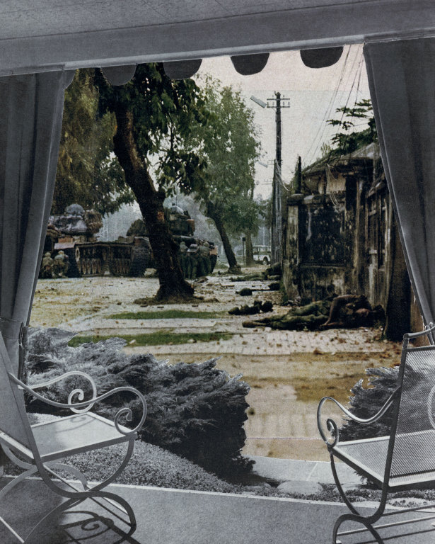 Martha Rosler Patio View, c. 1967-72 photomontage 24 x 20 inches © Martha Rosler; Courtesy of the artist and Mitchell- Innes & Nash, New York.