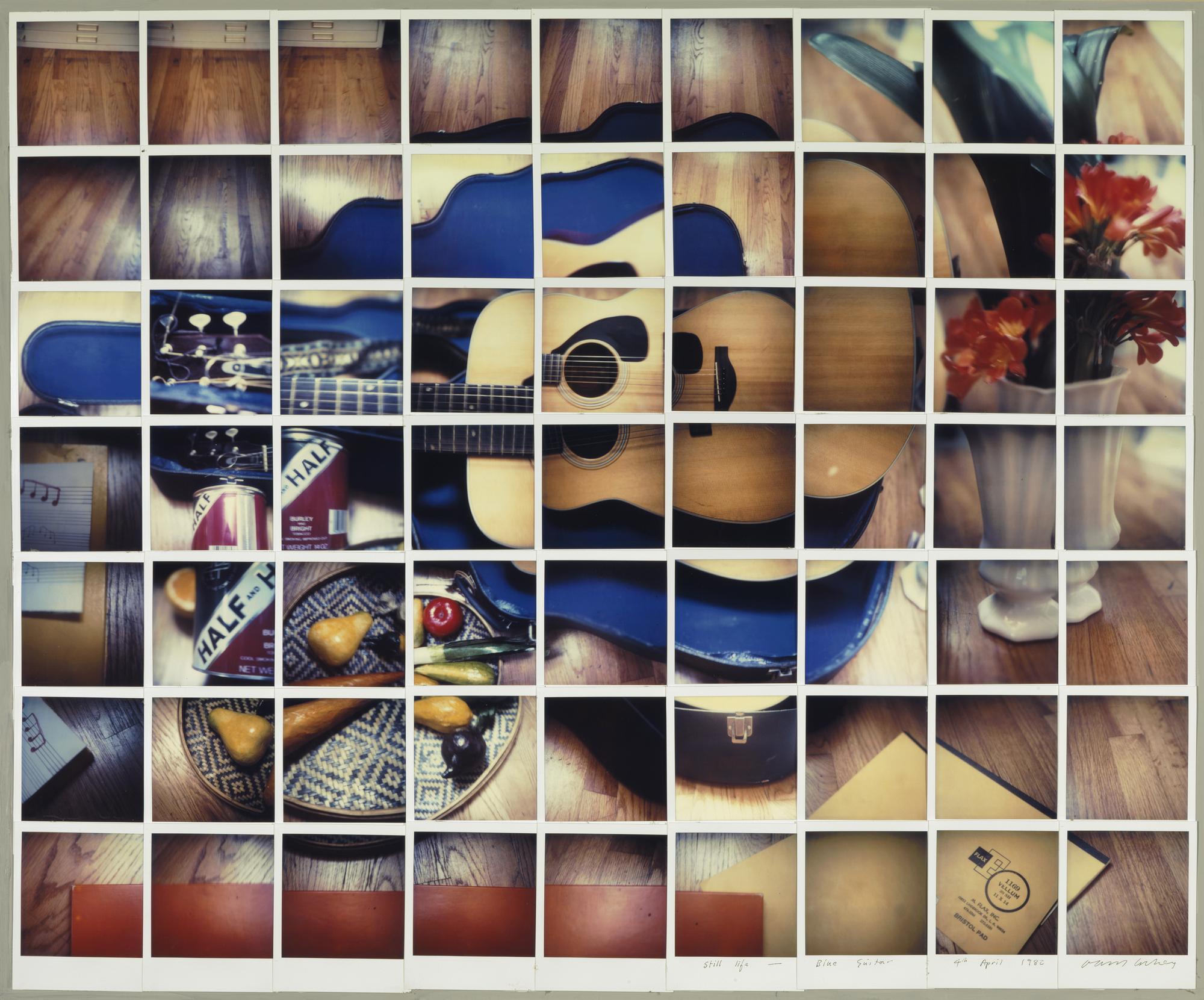 David Hockney "Still Life Blue Guitar 4th April 1982" Composite polaroid 24 1/2 x 30" © David Hockney. Photo Credit: Richard Schmidt