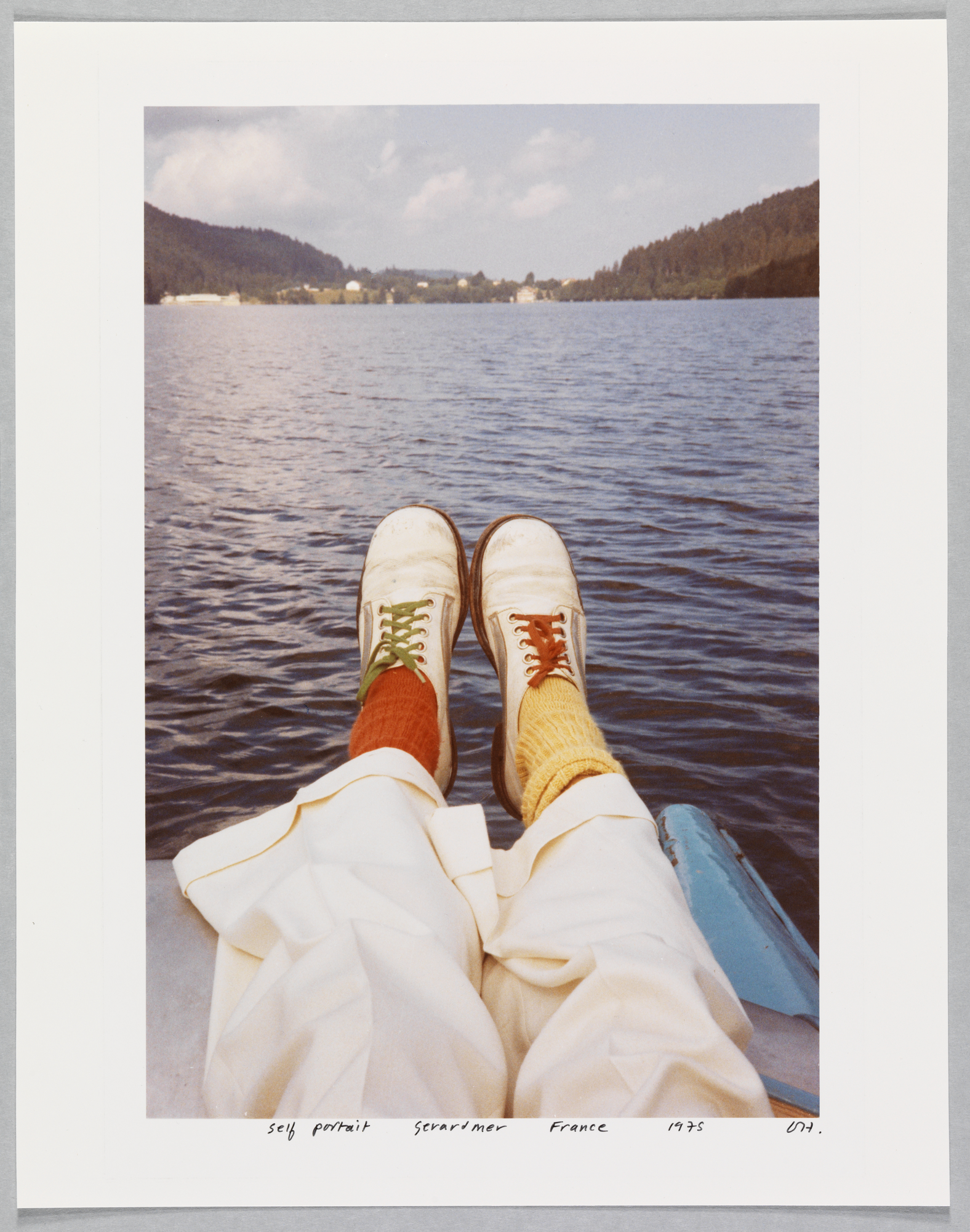 David Hockney "Self Portrait Gerardmer France 1975" Chromogenic Print 14 1/4 X 11 1/4" © David Hockney. Photo credit: Richard Schmidt