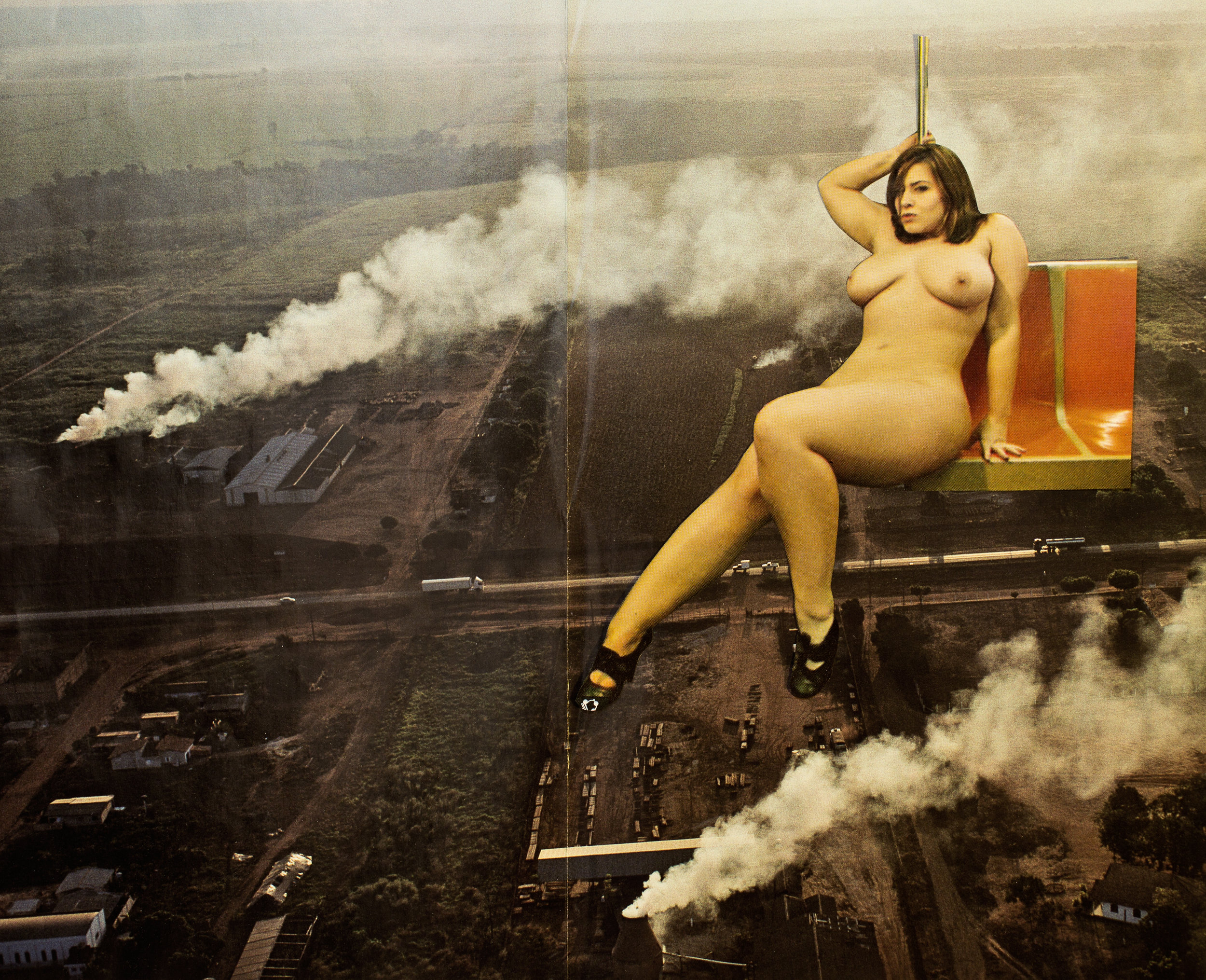 "Industry" by MaryLaura Mau, found image collage on paper 2013