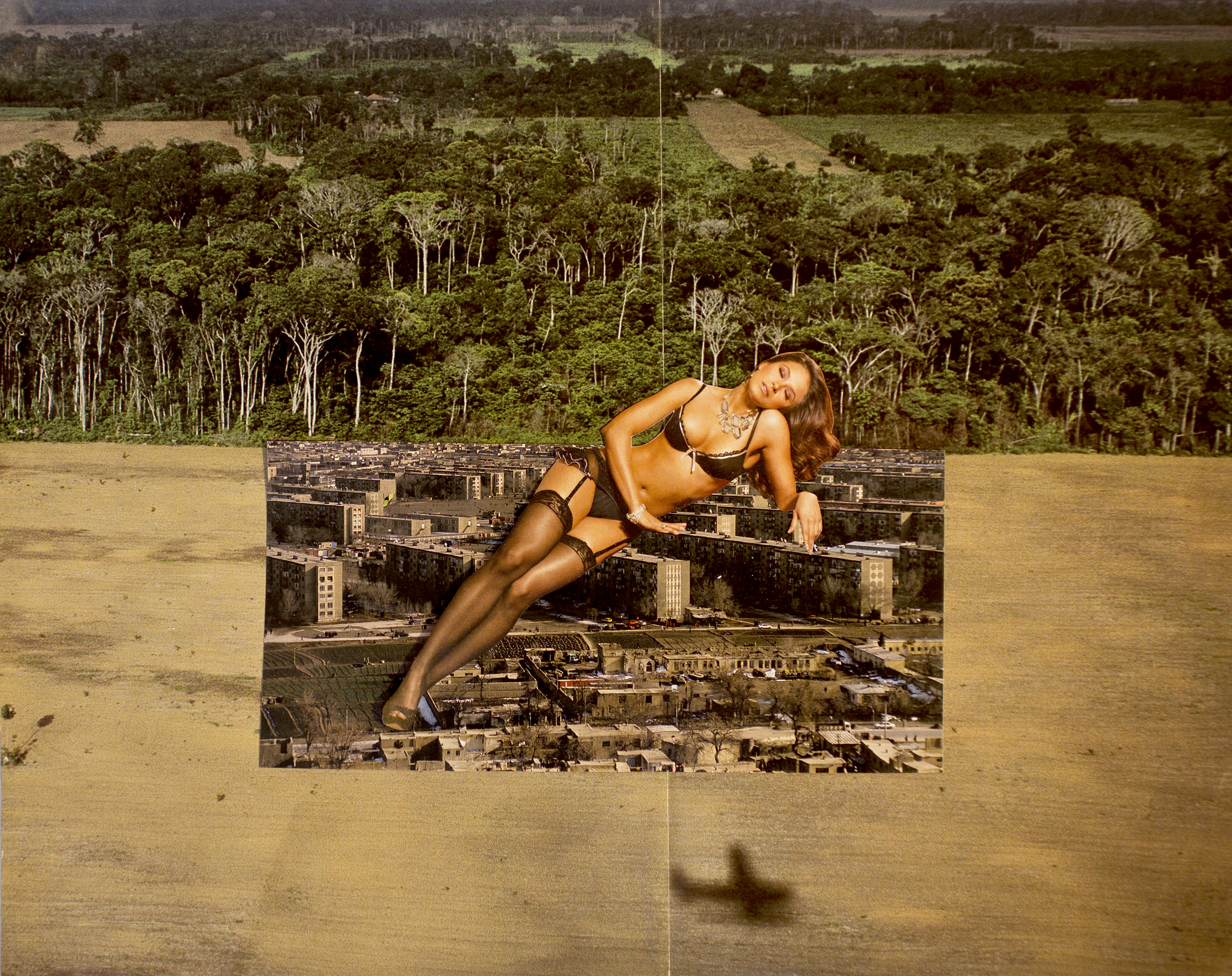 "Lounge" by MaryLaura Mau, found image collage on paper 2013