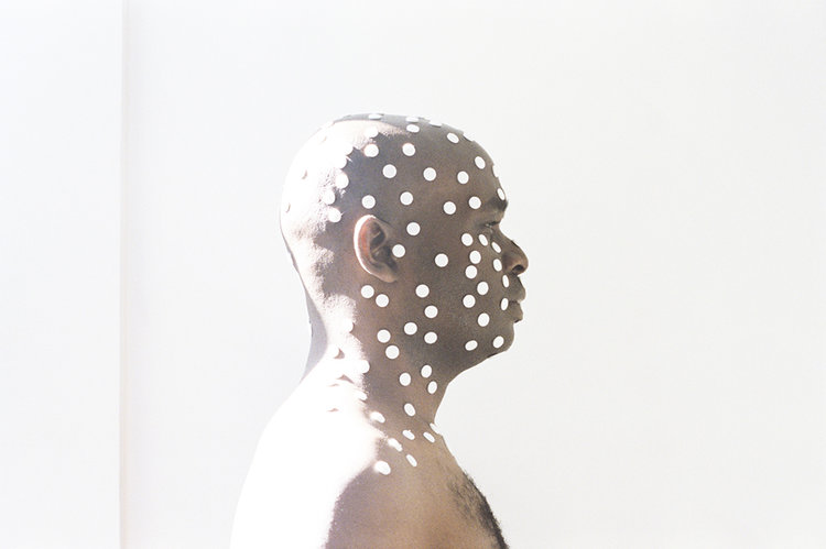 Keith O. Anderson. La La means I love you, 2007. Felt pads on face and shoulder. C Print 11’’ x"14’’.