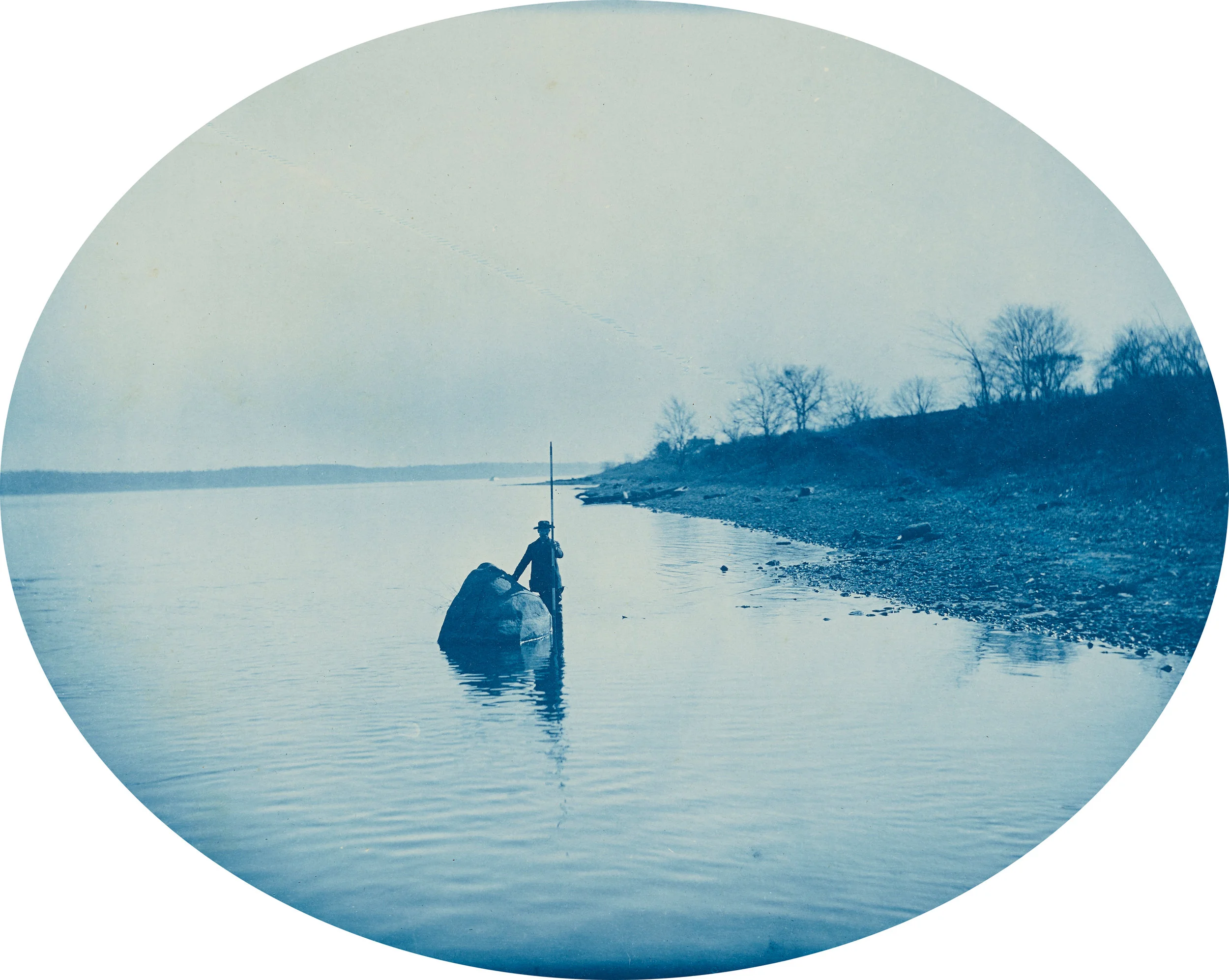 Mechanic's Rock, L.W., 1889 © Henry Peter Bosse / Cyanotype/ image: 26.51 × 33.18 cm (10 7/16 × 13 1/16 in.) sheet: 36.83 × 43.66 cm (14 1/2 × 17 3/16 in.) / The J. Paul Getty Museum, Los Angeles