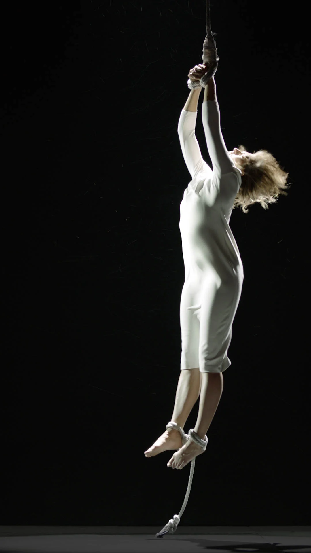 Bill Viola, Air Martyr , 2014, Color High-Definition video on flat panel display, 42 3/8 x 24 1/2 x 2 5/8 in. (107.6 x 62.1 x 6.8 cm), 7:10 minutes, Executive producer: Kira Perov, Performer: Sarah Steben