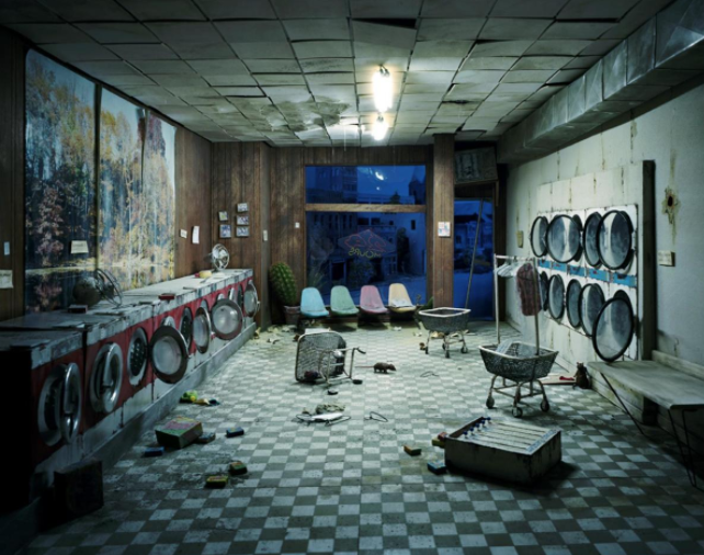 Laundromat at Night, 2008 © Lori Nix