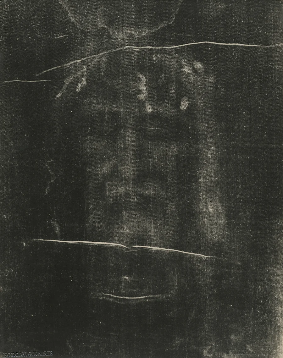 Giuseppe Enrie (Italian 1886-1961) Detail of the Shroud of Turin , 1931. Courtesy of Hans P. Kraus Jr. Fine Photographs.