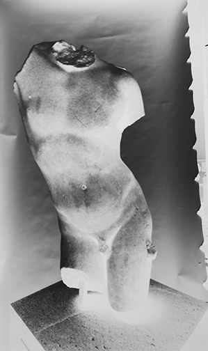 Vera Lutter (German, b. 1960) Marble Torso of Eros, Metropolitan Museum , 5 November 2012. Courtesy of Hans P. Kraus Jr. Fine Photographs.