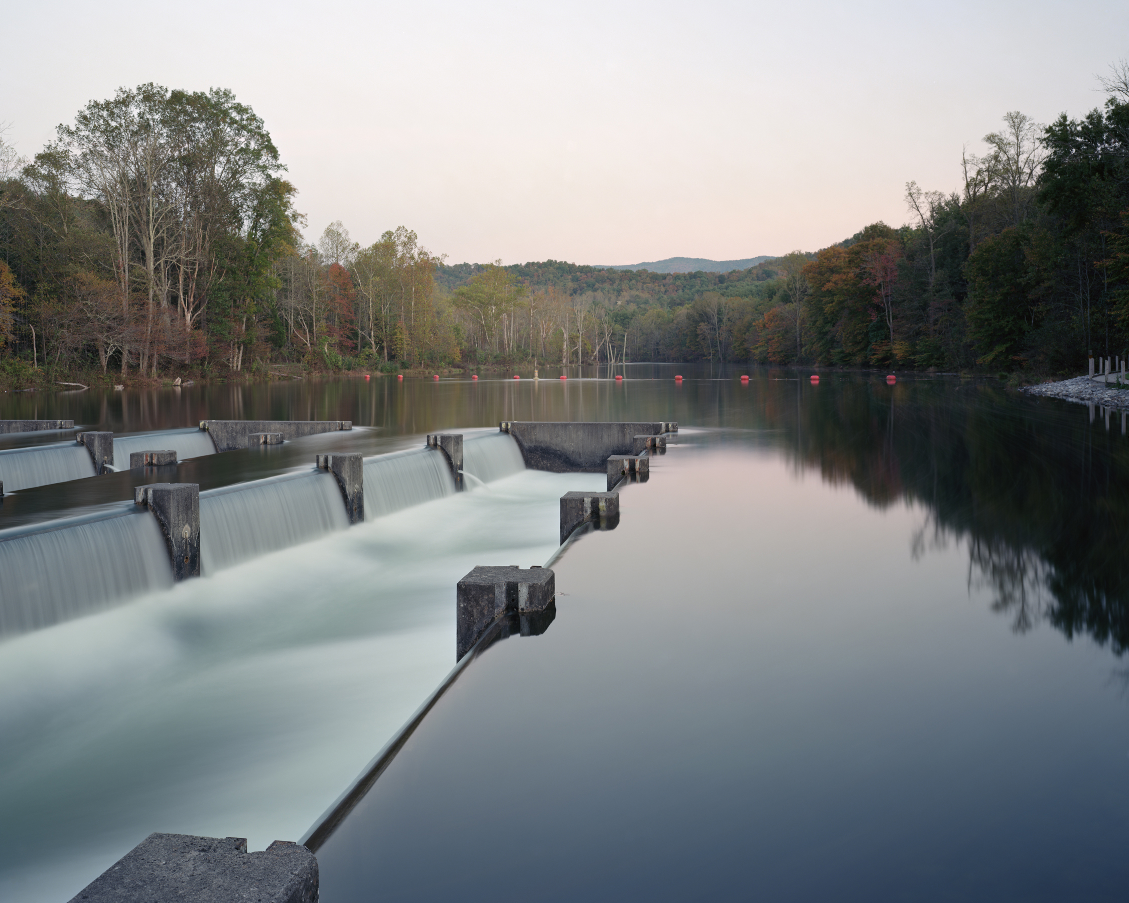 "Weir Dam, South Fork Holston River, Bristol, Tennessee" 2012 © Jeff Rich This structure is used to reintroduce oxygen back into the river after it is depleted behind South Holston Dam.