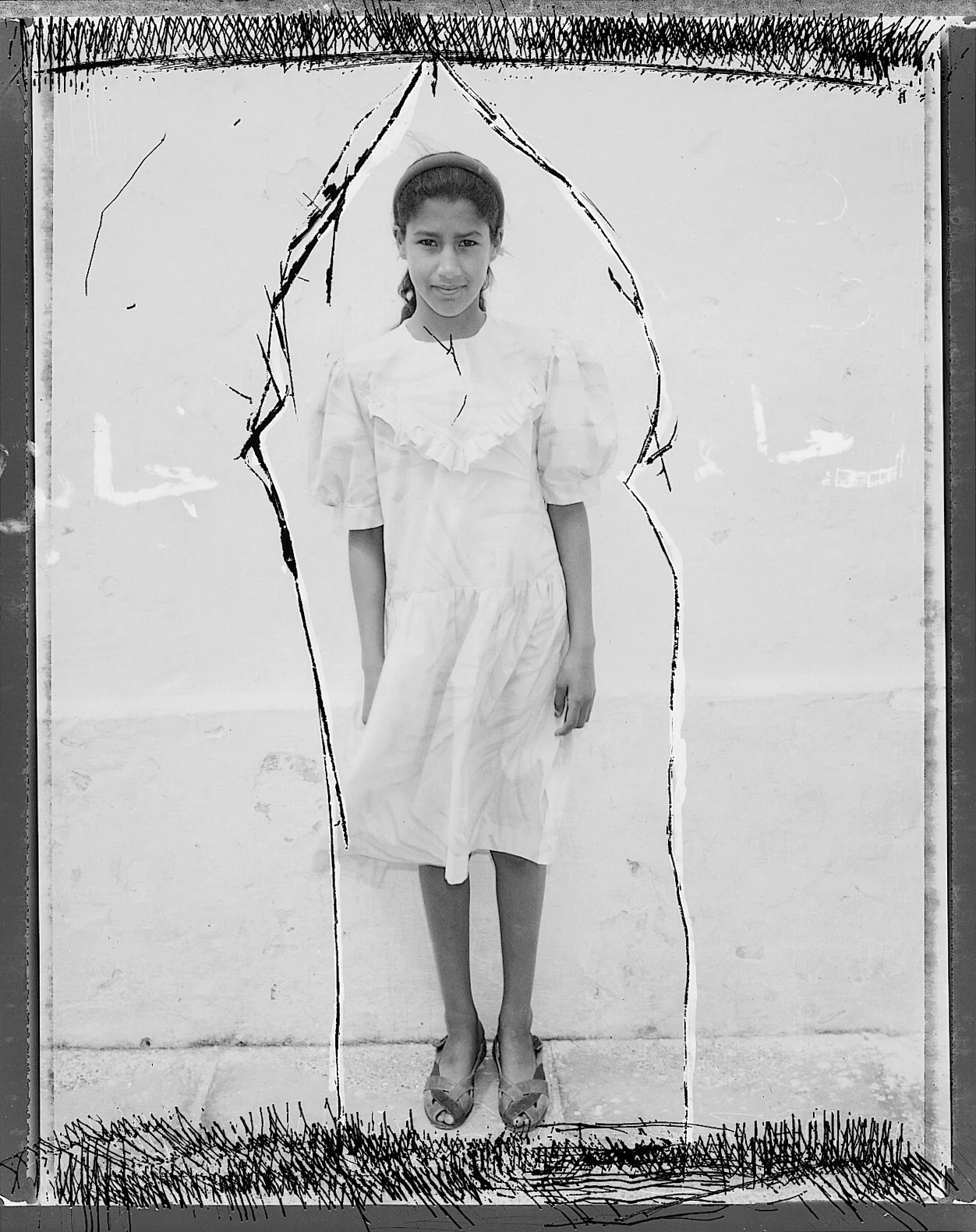 ©Wendy Ewald Courtesy Steven Kasher Gallery, New York, Portrait of Rajae Jabine, Morocco, 1995