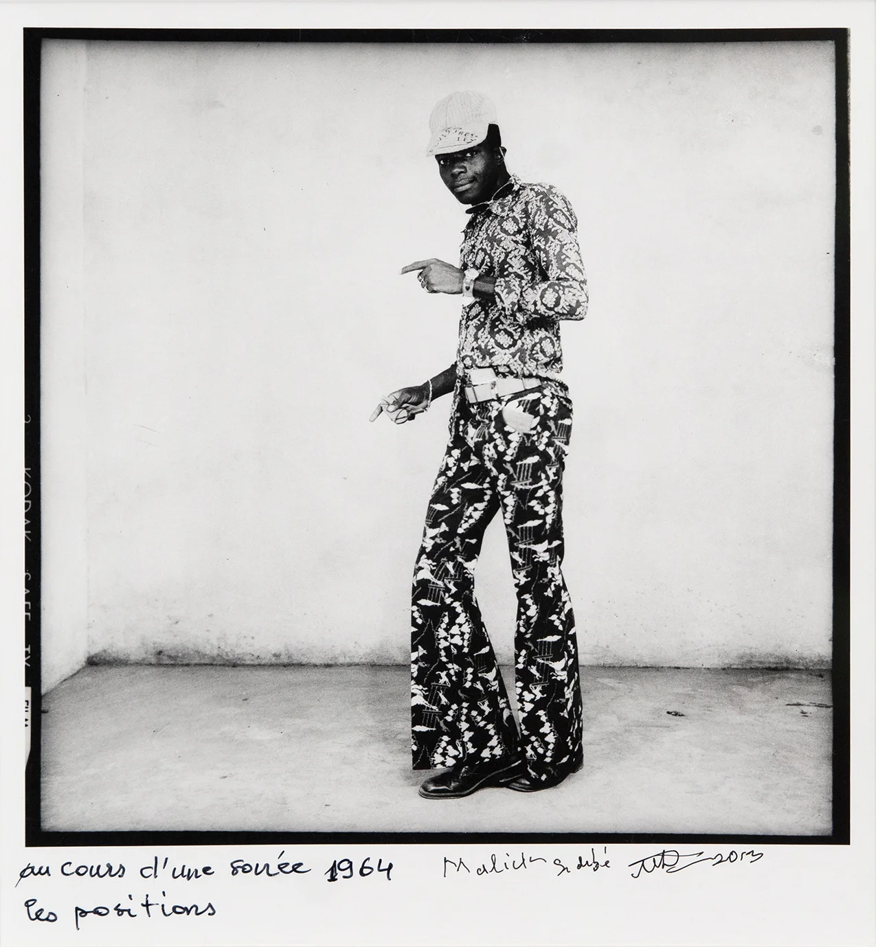 Au cours d'une soirée, les positions , 1964/2013, silver gelatin print, 8 1/4 x 8 1/4 inches image size, 12 x 9 1/2 inches paper size, signed, titled, and dated on front. Image courtesy Jack Shainman Gallery.