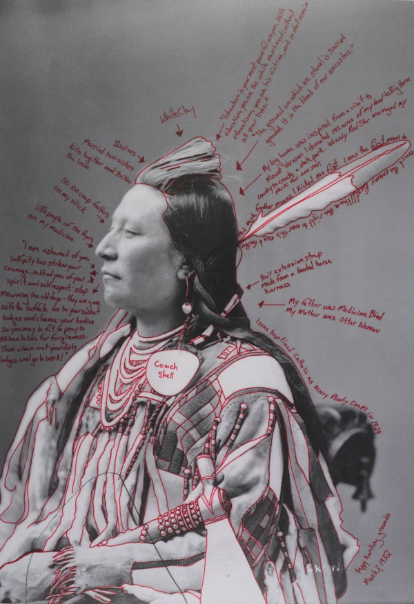 Wendy Red Star (Apsáalooke (Crow), born 1981). Alaxchiiaahush / Many War Achievements / Plenty Coups, 2014