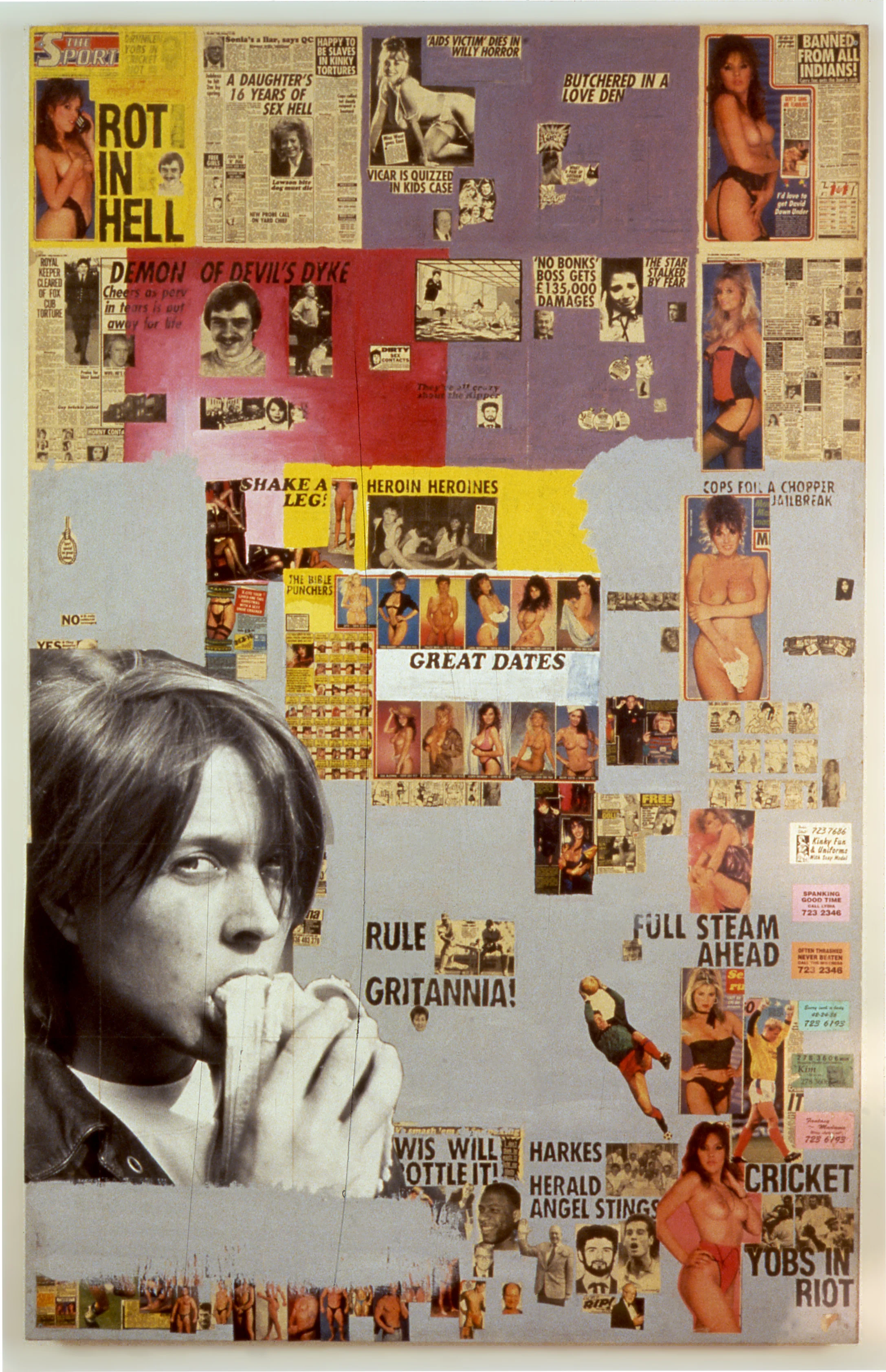 Great Dates, 1992 Collage and paint on board 88 x 56 1/2 in (223.5 x 143.5 cm) Private collection